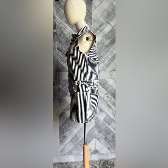 CURRENT ELLIOTT NWT DENIM THE SLEEVELESS JUMPSUIT MINI STRIPED DRESS - Picture 8 of 10